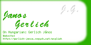 janos gerlich business card